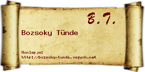 Bozsoky Tünde névjegykártya