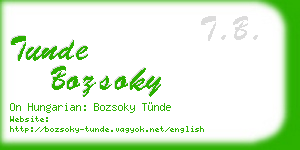 tunde bozsoky business card